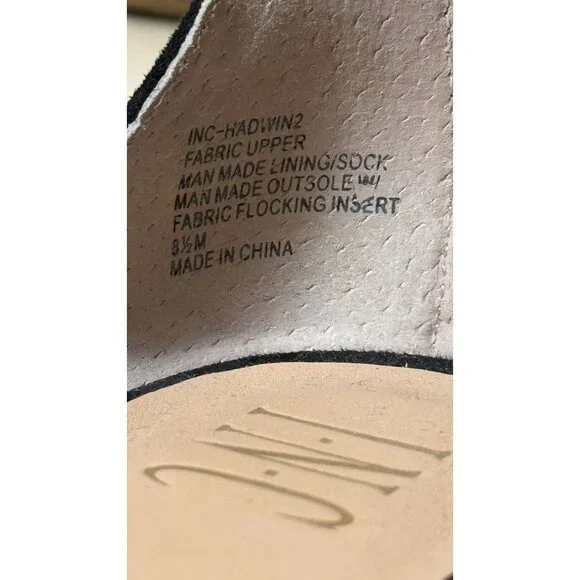 INC Womens Hadwin2 Black Bling Ankle Strap Pave Crystal Heel Sandals Size 8.5 - Picture 8 of 10